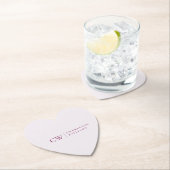 モノグラムパーソナライズピンクハートペーパーコースター ペーパーコースター (インサイチュ)