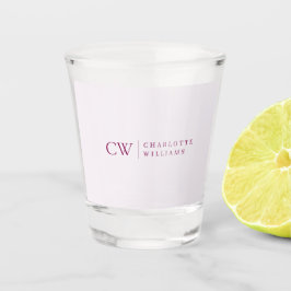 モノグラムパーソナライズピンク名前ショットグラス ショットグラス