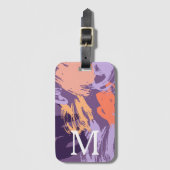 モノグラムパープルとサンゴ抽象芸術 ラゲッジタグ (正面縦)