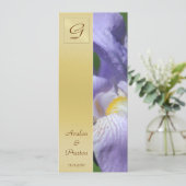 モノグラムパープルアイリス結婚式 プログラム招待状 招待状 (スタンド正面)