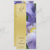 モノグラムパープルアイリス結婚式 プログラム招待状 招待状 (正面/裏面)