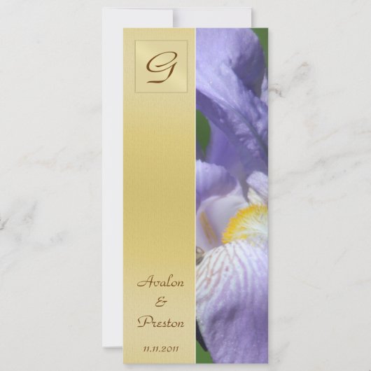 モノグラムパープルアイリス結婚式 プログラム招待状 招待状 (正面)