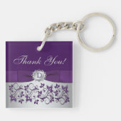 モノグラムパープルグレーフローラアクリルキーチェーン キーホルダー (裏面)