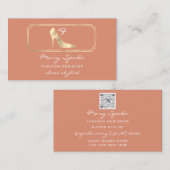 モノグラムパープルゴールデンフレームシューズヒール珊瑚QR 名刺 (正面/裏面)