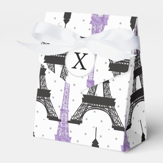 モノグラムパープルシックエッフェルタワーパターン フェイバーボックス (正面サイド)
