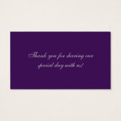 モノグラムパープルシルバーフローラ結婚式の引き出物ラベル (裏面)