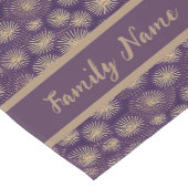 モノグラムパープルスターバーストパターン ショートテーブルランナー (コーナー)