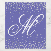 モノグラムパープルダイアモンドパーソナライズされた ワインラベル (シングルラベル)