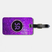 モノグラムパープルトーングリッターテクスチャ ラゲッジタグ (裏面横)