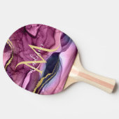 モノグラムパープルピンクと金ゴールドアゲテゲード 卓球ラケット (横)