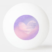 モノグラムパープルピンクのグラデーションハート 卓球ボール (裏面)