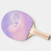 モノグラムパープルピンクのグラデーションハート 卓球ラケット (横)