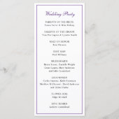 モノグラムパープルフォーマルエレガントな結婚式 プログラム (裏面)