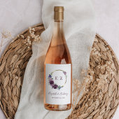 モノグラムパープルフローラリースボホ金ゴールドフレーム ワインラベル