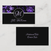 モノグラムパープルフローラ名刺 名刺 (正面/裏面)