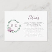 モノグラムパープルフローラ結婚リース詳細 エンクロージャーカード (正面)