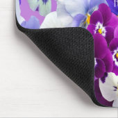 モノグラムパープルブルーホワイトパンジーフローラ花 マウスパッド (コーナー)