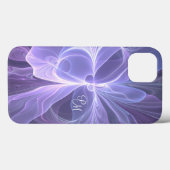 モノグラムパープル抽象芸術モダンフラクタルイニシャル Case-Mate iPhoneケース (裏面 (横))
