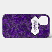 モノグラムパープル白黒渦巻き旋回iPadエアケース Case-Mate iPhoneケース (裏面 (横))