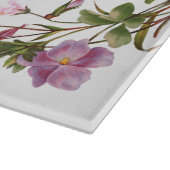 モノグラムパープル薄紫ピンクブーケヴィンテージかわいい カッティングボード (角)