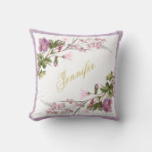 モノグラムパープル薄紫ピンクブーケヴィンテージシック クッション (正面)