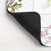 モノグラムパープル薄紫ピンクブーケヴィンテージシック マウスパッド (コーナー)