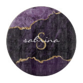 モノグラムパープル金ゴールドアゲイト カッティングボード (正面)