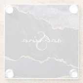 モノグラムパープル金ゴールドアゲイト ガラスコースター (裏面)