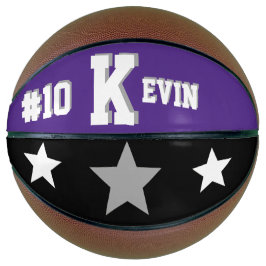 モノグラムパープル、グレー、およびホワイト バスケットボール