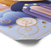 モノグラムパープル&金ゴールドウォールアート ポスター (角)