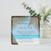 モノグラムパームツリーズオンビーチ結婚式招待状 招待状 (スタンド正面)