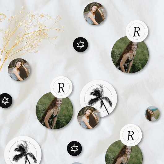 モノグラムパームツリーバルミツワーフォト紙吹雪 コンフェッティ