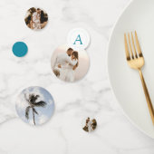 モノグラムパームツリー写真ビーチウェディングコンフェッティ コンフェッティ (グループ)