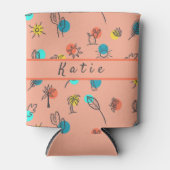 モノグラムパーム春テーマサマーパターン 缶クーラー (正面)