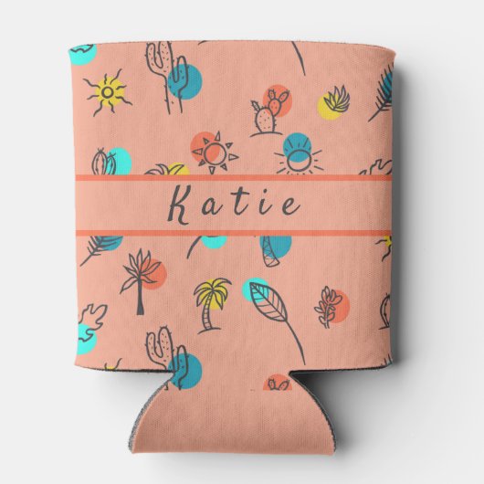 モノグラムパーム春テーマサマーパターン 缶クーラー (裏面)