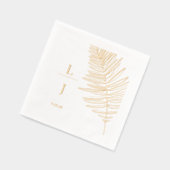 モノグラムパーム結婚リーフ 箔ナプキン (左)