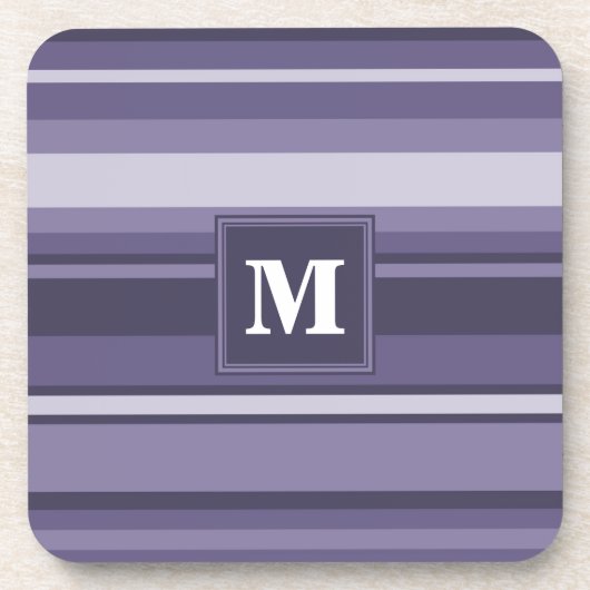 モノグラムヒザー紫ストライプ色 コースター (正面)