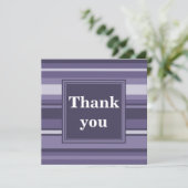 モノグラムヒザー紫ストライプ色 サンキューカード (スタンド正面)