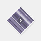 モノグラムヒザー紫ストライプ色 スタンダードカクテルナプキン (角)