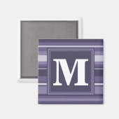 モノグラムヒザー紫ストライプ色 マグネット (正面/裏面)