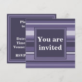 モノグラムヒザー紫ストライプ色 招待状 (正面/裏面)