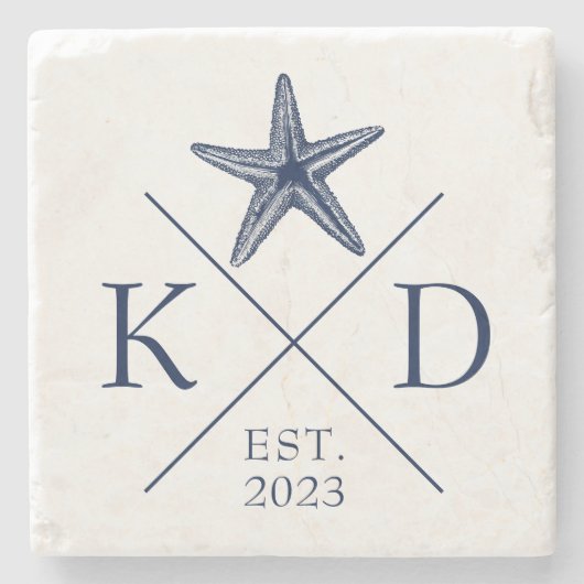 モノグラムヒトデ海軍の石コースター ストーンコースター (正面)