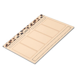 モノグラムヒョウモダンプリント茶色の黒動物 ノートパッド