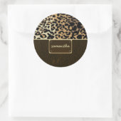 モノグラムヒョウ皮革パターン ラウンドシール (バッグ)