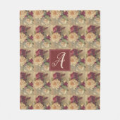 モノグラムビクトリアンヴィンテージバラフローラ フリースブランケット (正面)