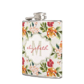 モノグラムビクトリアンヴィンテージ水色フローラ フラスク (左)