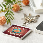 モノグラムビクトリアン付き美しいボウタイ キーホルダー (側面)