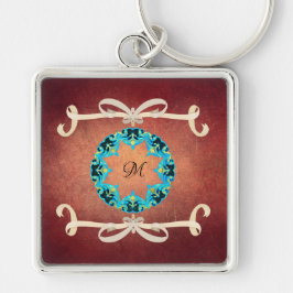 モノグラムビクトリアン付き美しいボウタイ キーホルダー