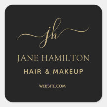 モノグラムビジネスロゴ正方形ステッカー