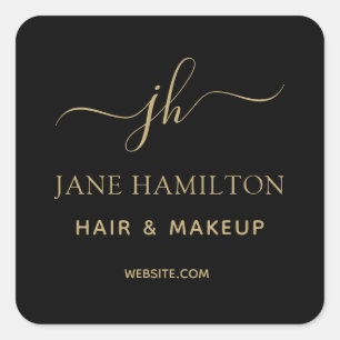 モノグラムビジネスロゴ正方形ステッカー スクエアシール